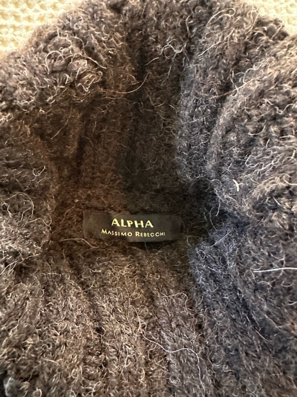 Alpha Massimo Rebecchi Fuzzy Knit Cardigan in Dark Charcoal